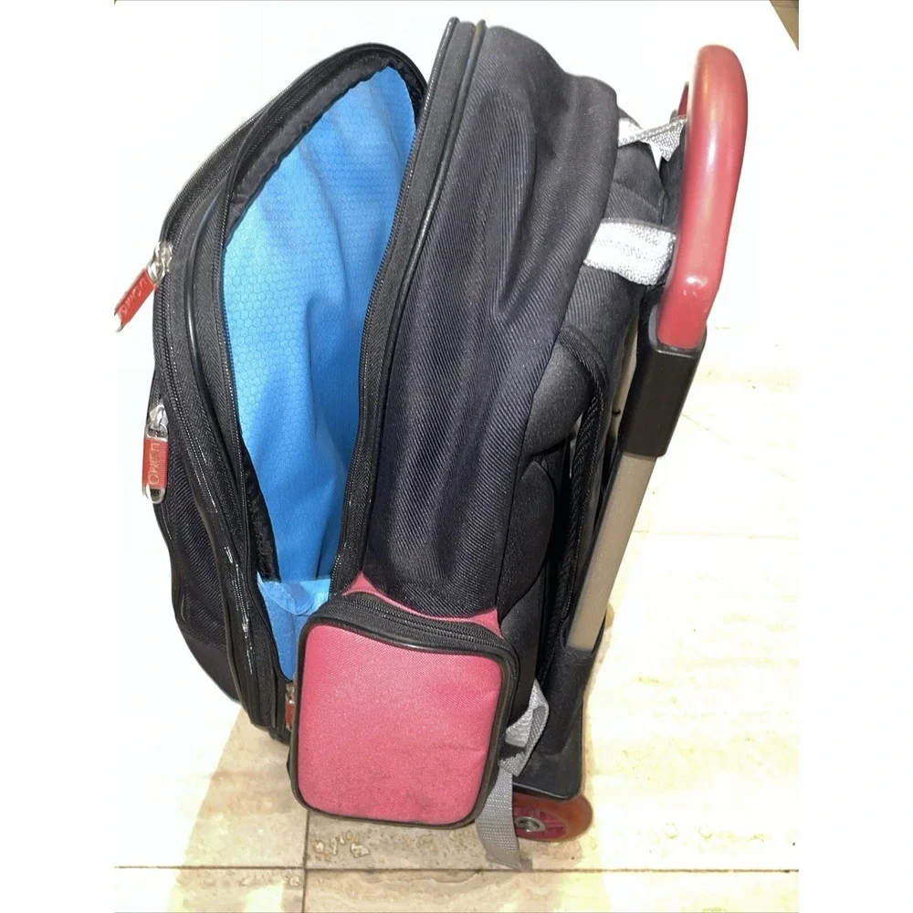 Unme Go To School Kids Rolling Backpack for Girls Pink‎